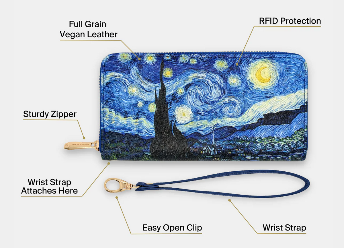 Armored RFID Van Gogh Starry Night Wallet RFID Protection 